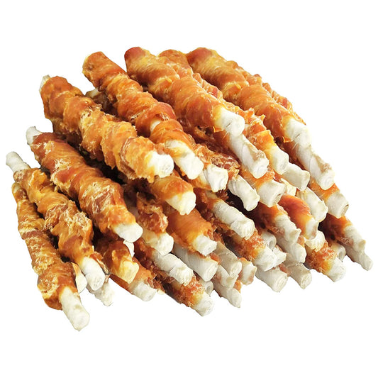 MON2SUN Dog Treats, Rawhide Twist Chicken Hide Sticks