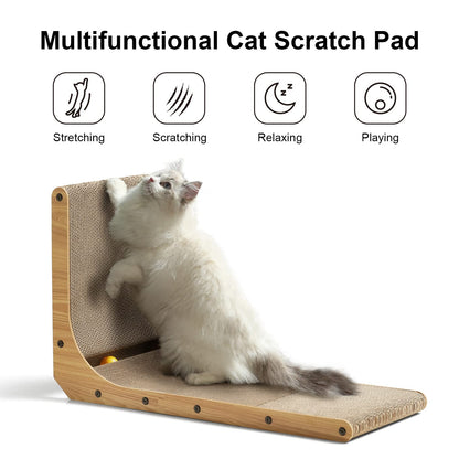 FUKUMARU Cat Scratcher, 26.8 Inch L Shape Cat Scratch Pad