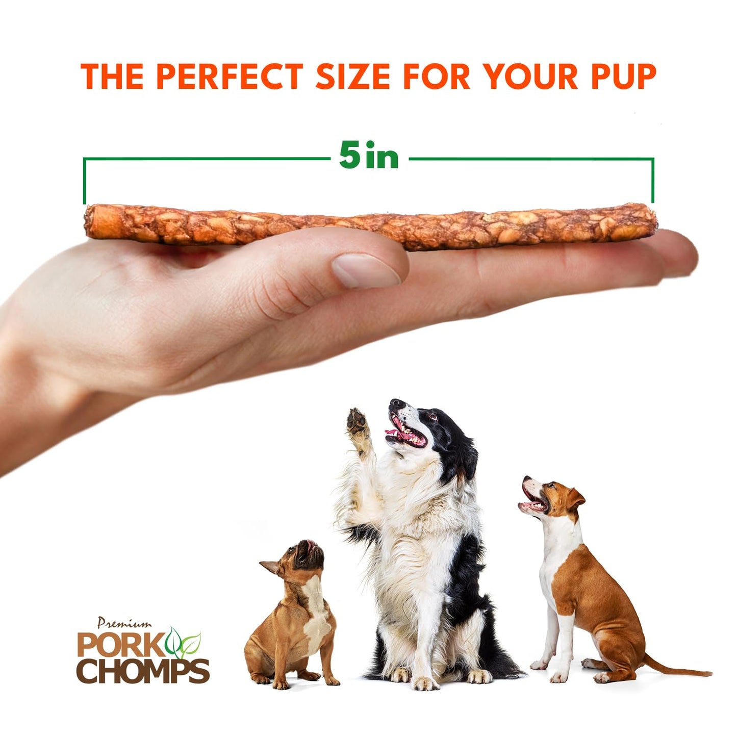 Pork Chomps Dog Chews, 5-inch Munchy Sticks, Assorted Flavors, 50 Count (Pack of 1)