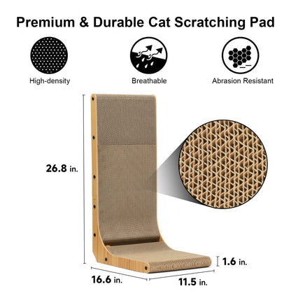 FUKUMARU Cat Scratcher, 26.8 Inch L Shape Cat Scratch Pad