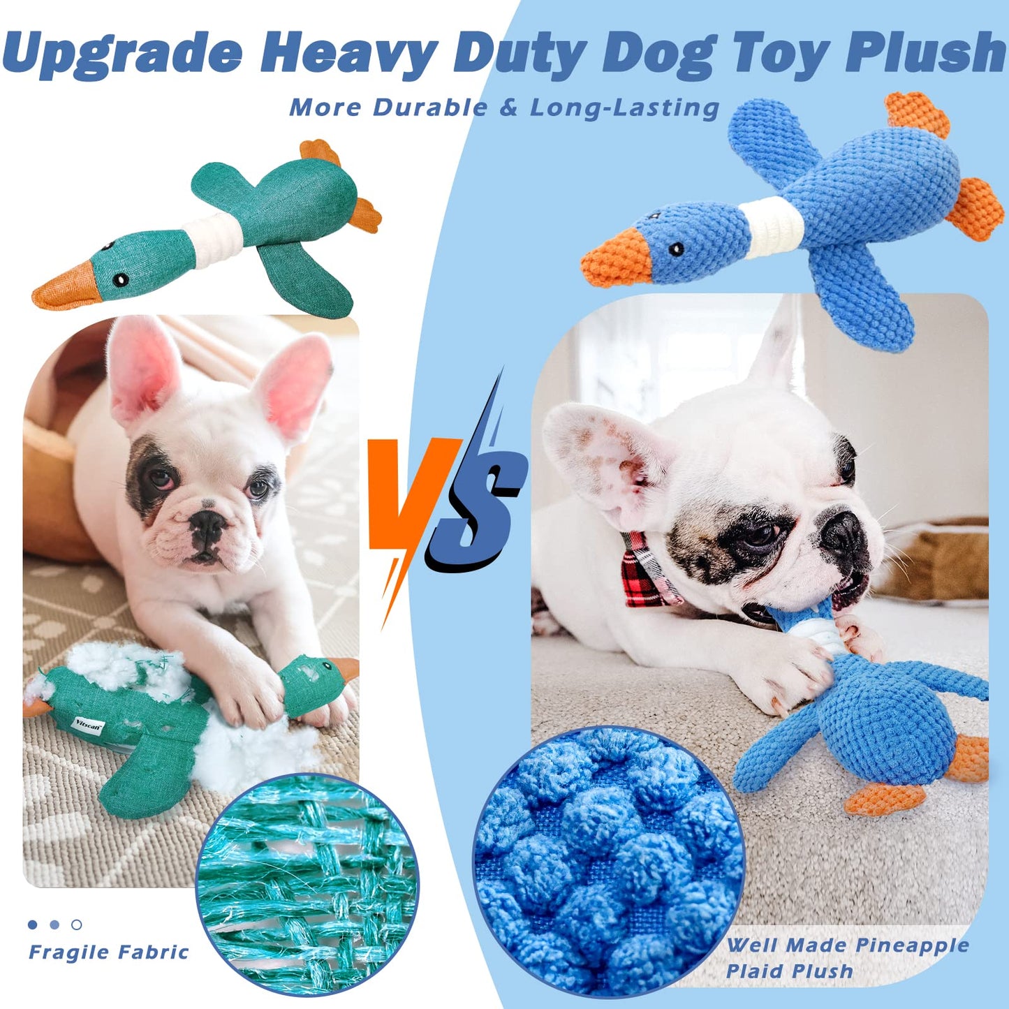 Vitscan Upgraded Goose Indestructible Dog Toys for Aggressive Chewers