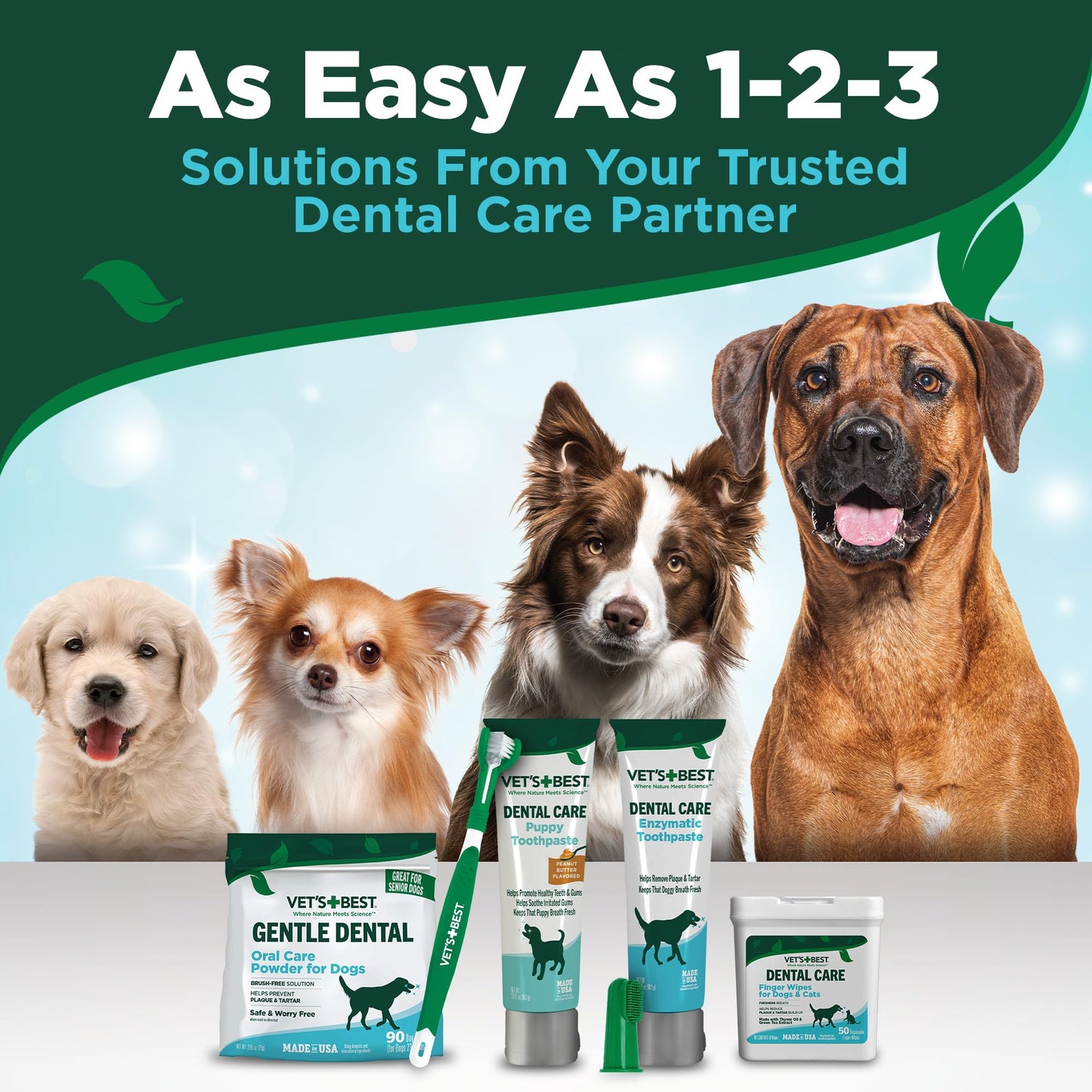 Vet's Best Dog Toothbrush & Enzymatic Toothpaste Kit