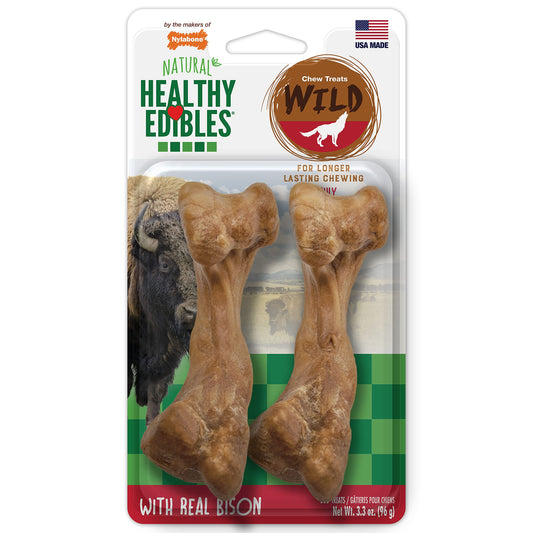 Nylabone Healthy Edibles WILD Sabor natural a bisonte de larga duración