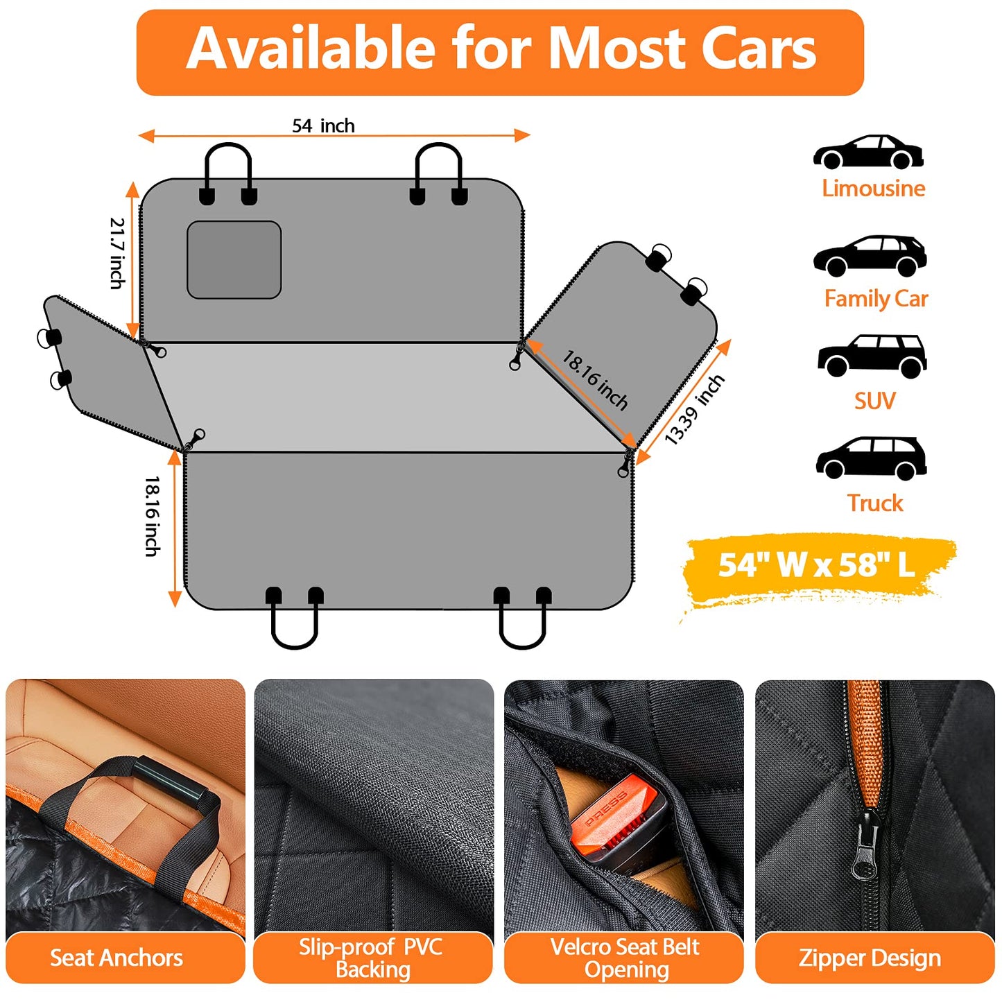 Funda para asiento de coche para perros URPOWER para mascotas