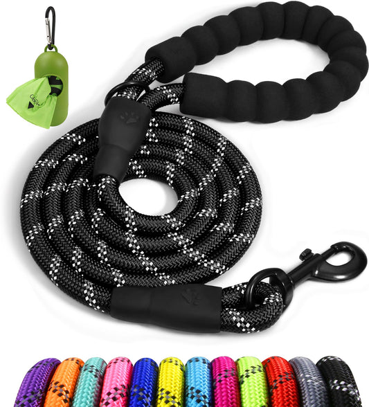 Taglory Rope Dog Leash 6 FT with Comfortable Padded Handle