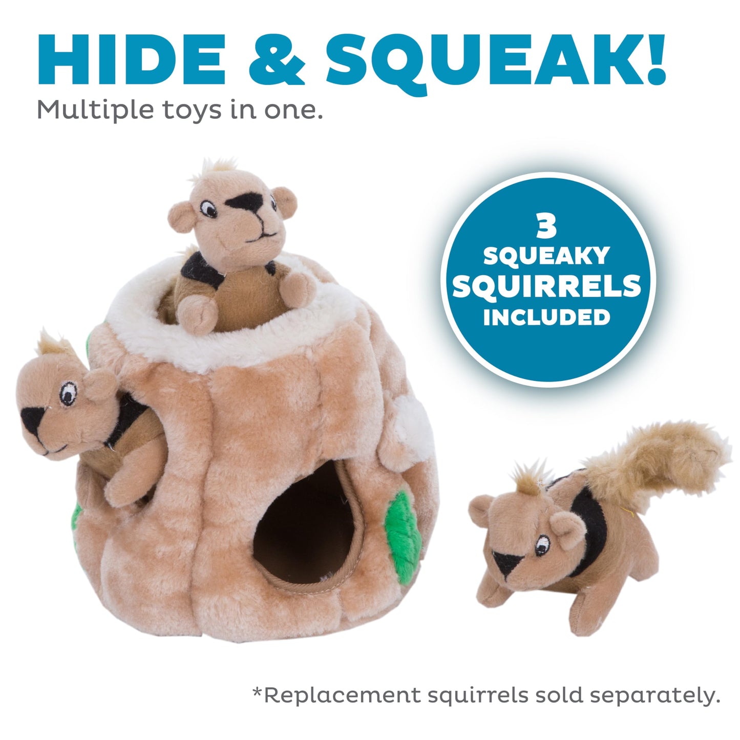 Outward Hound Hide A Squirrel Plush Dog Toy Puzzle