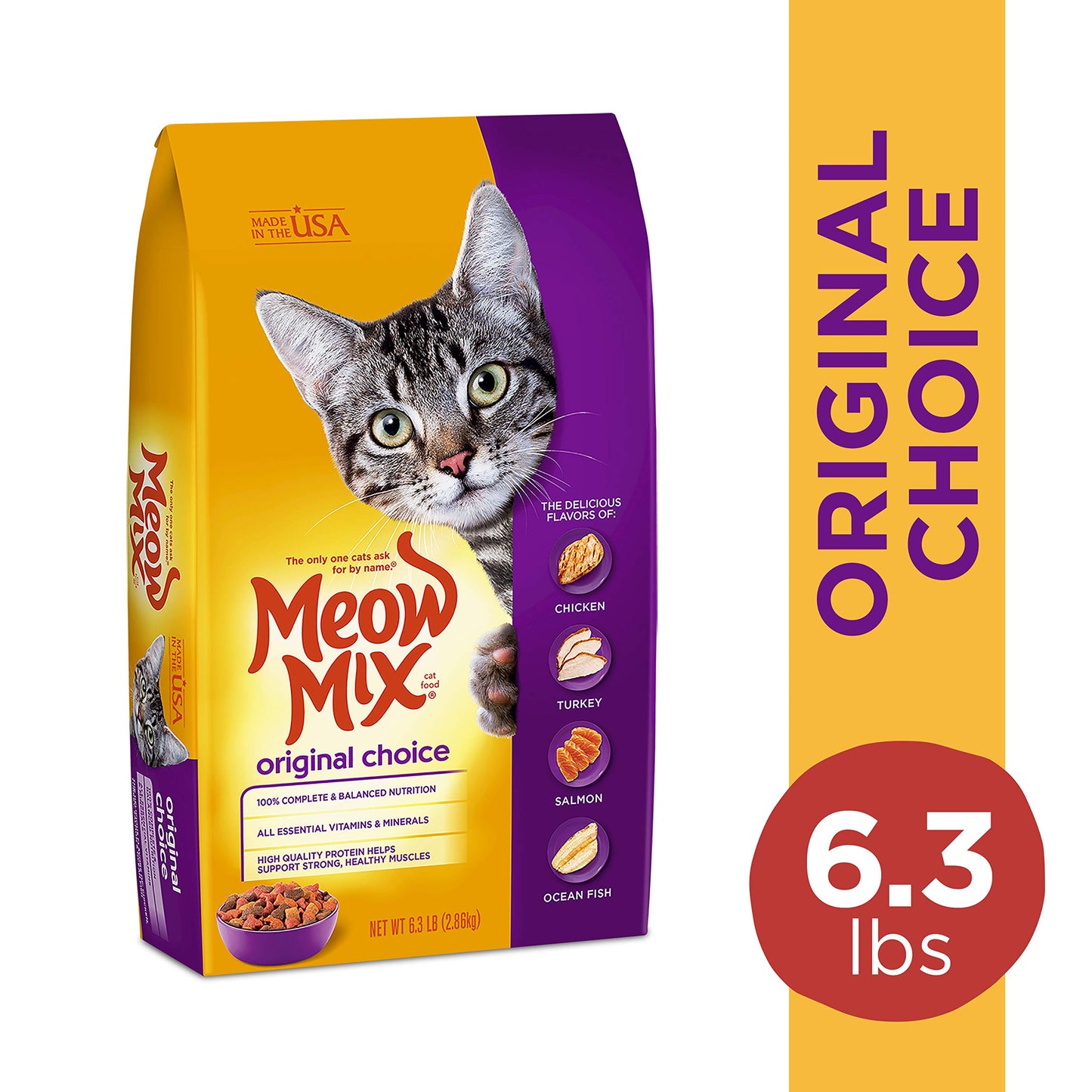 Alimento seco para gatos Meow Mix Original Choice, bolsa de 6,3 libras