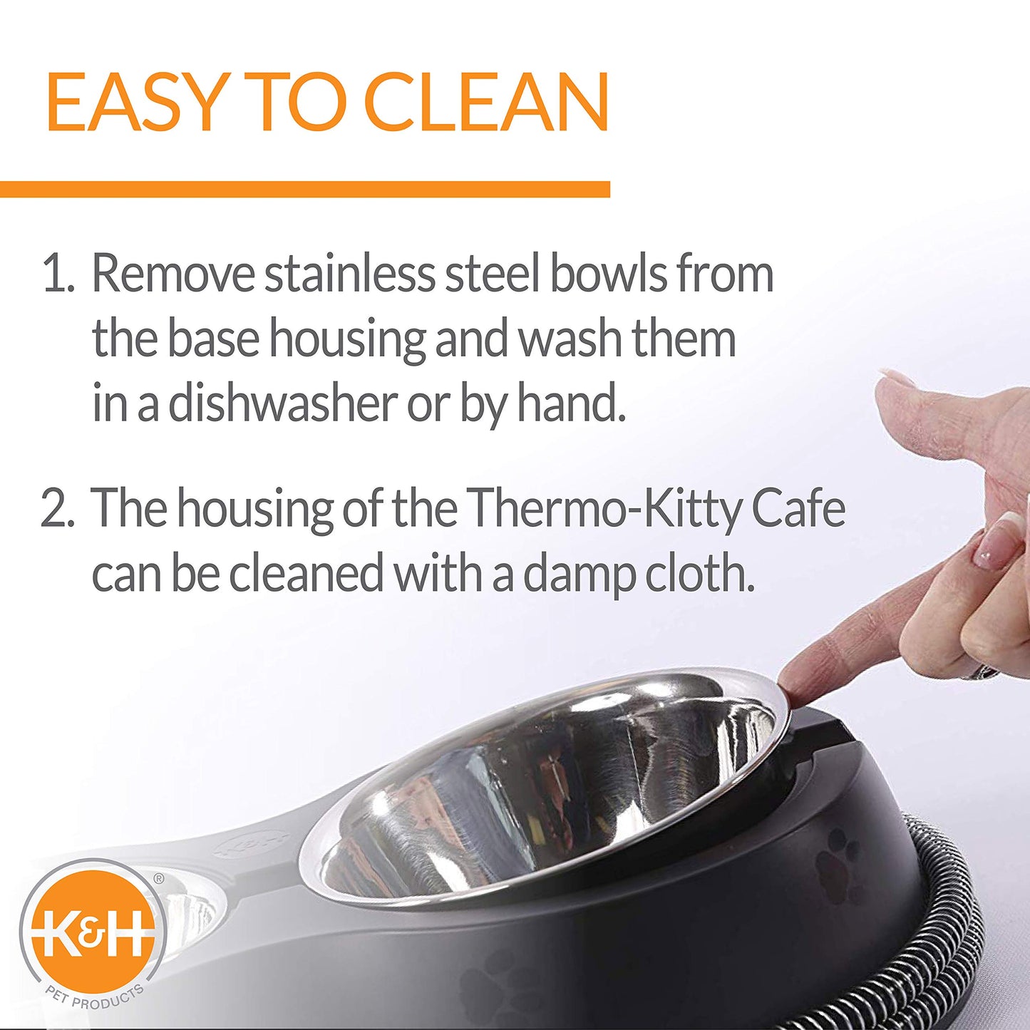 K&H Pet Products Heated Thermo-Kitty Café Outdoor Heated Cat Bowls