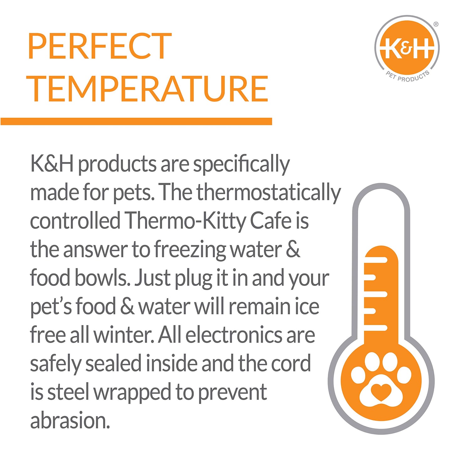 K&H Pet Products Heated Thermo-Kitty Café Outdoor Heated Cat Bowls