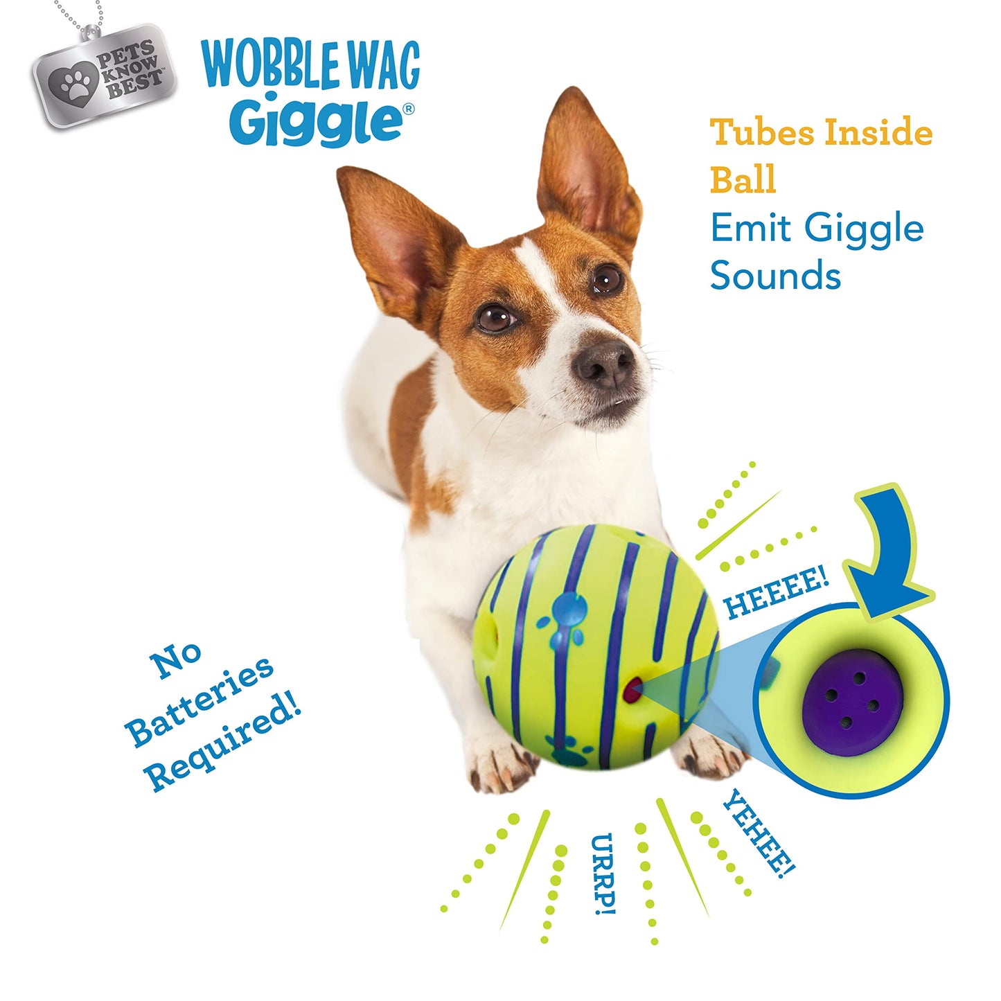 Wobble Wag Giggle Ball, Interactive Dog Toy