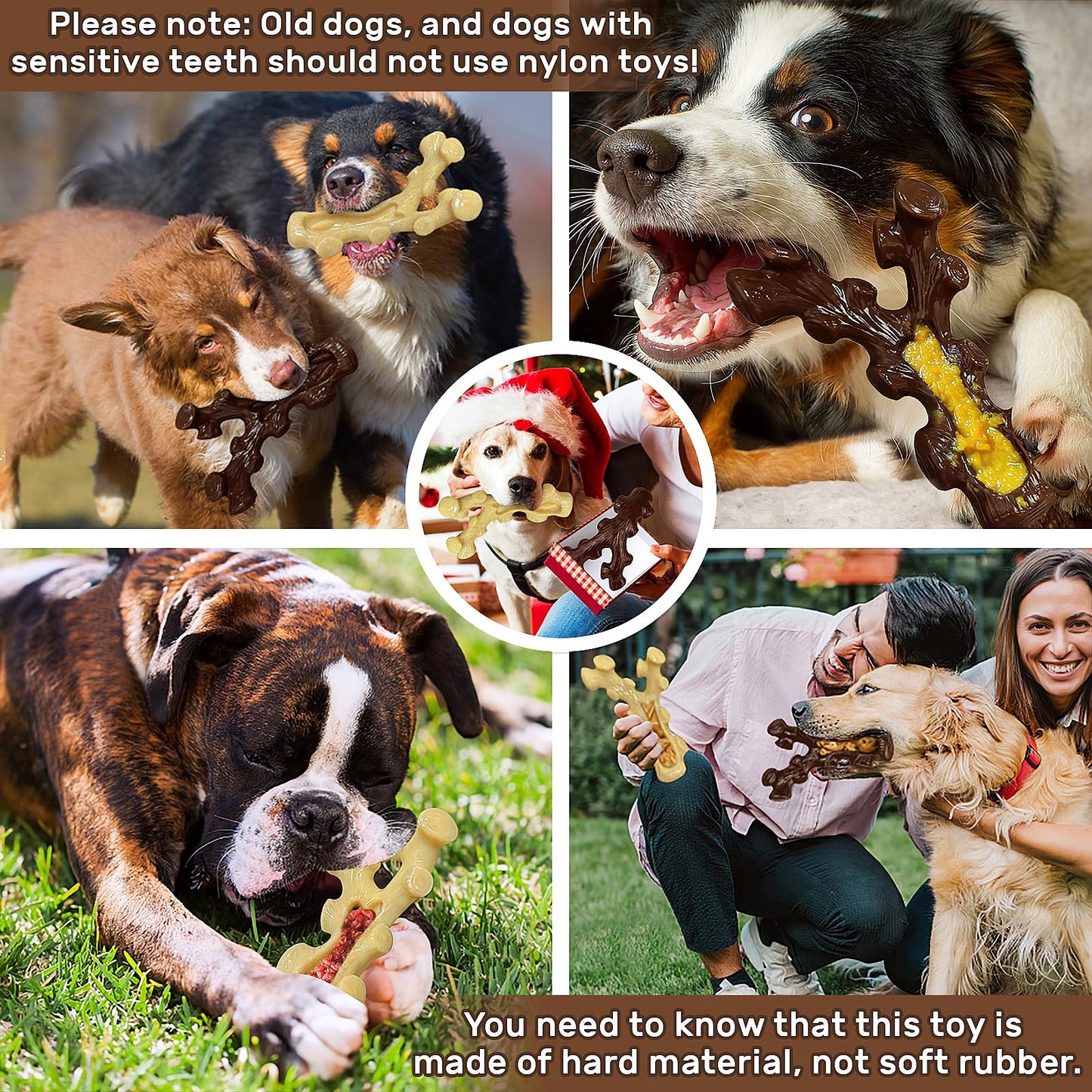 SIHRMIU 2 Pack Dog Chew Toys for Aggressive Chewers