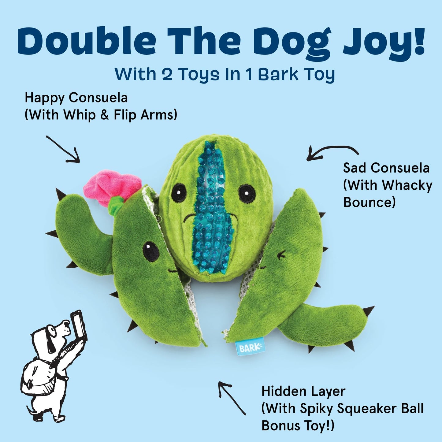 Barkbox 2 in 1 Interactive Plush Dog Toy