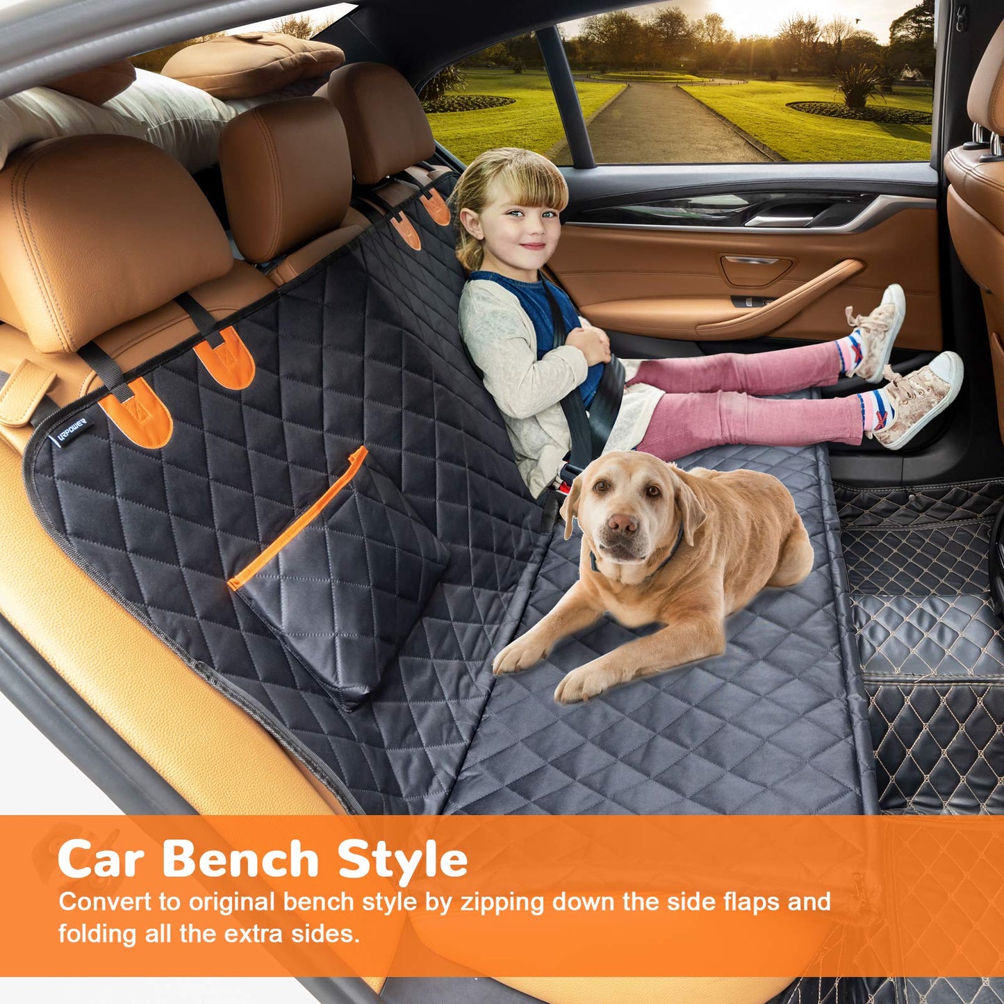 Funda para asiento de coche para perros URPOWER para mascotas