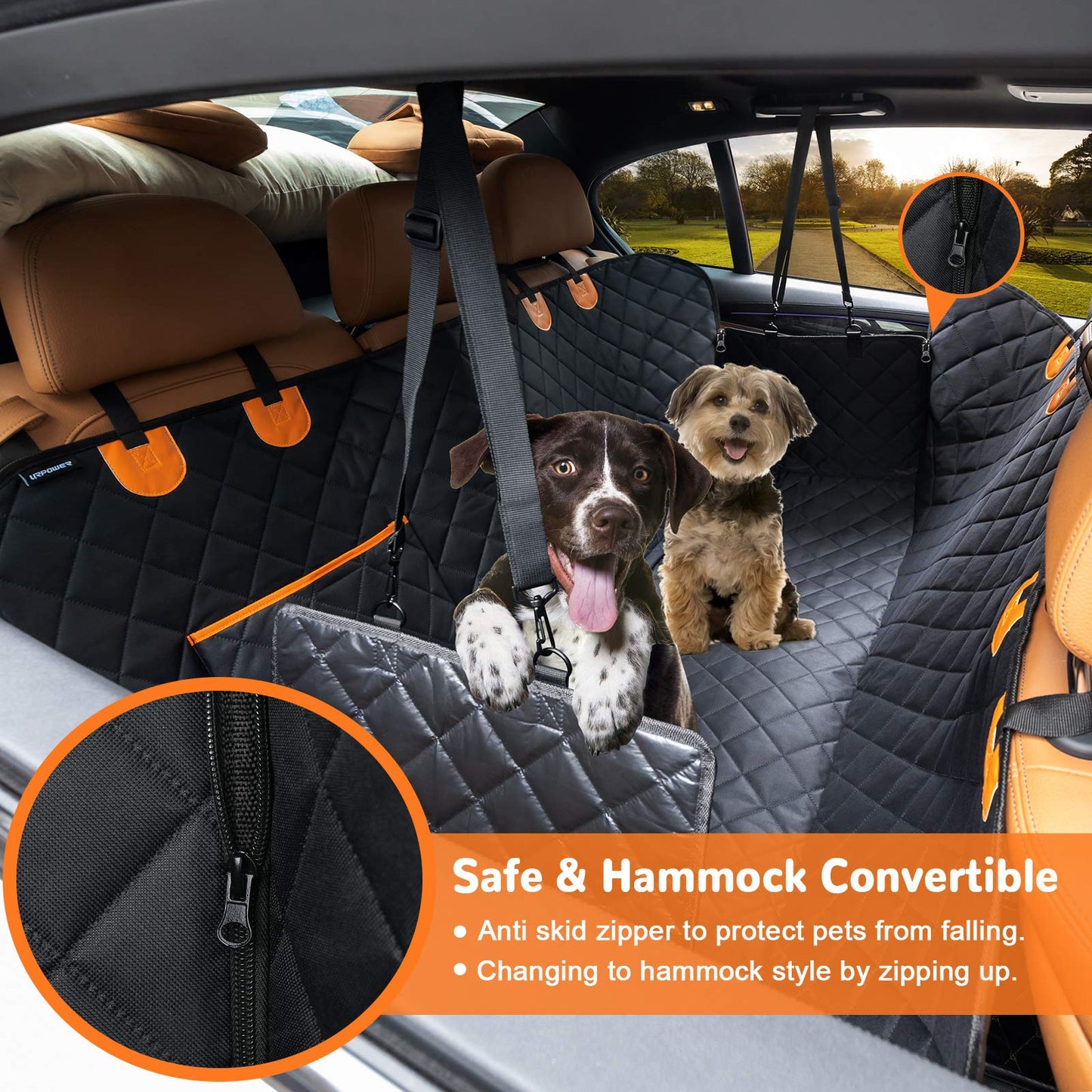 Funda para asiento de coche para perros URPOWER para mascotas