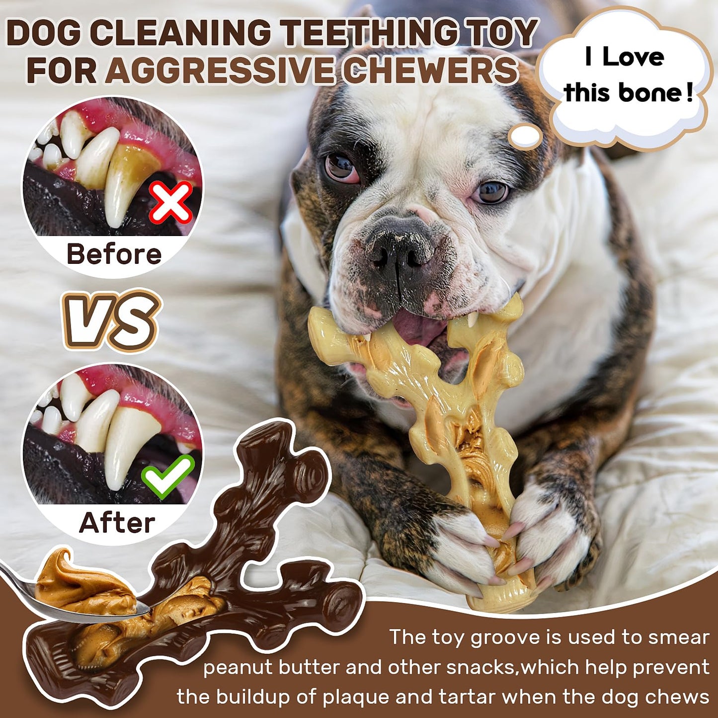 SIHRMIU 2 Pack Dog Chew Toys for Aggressive Chewers