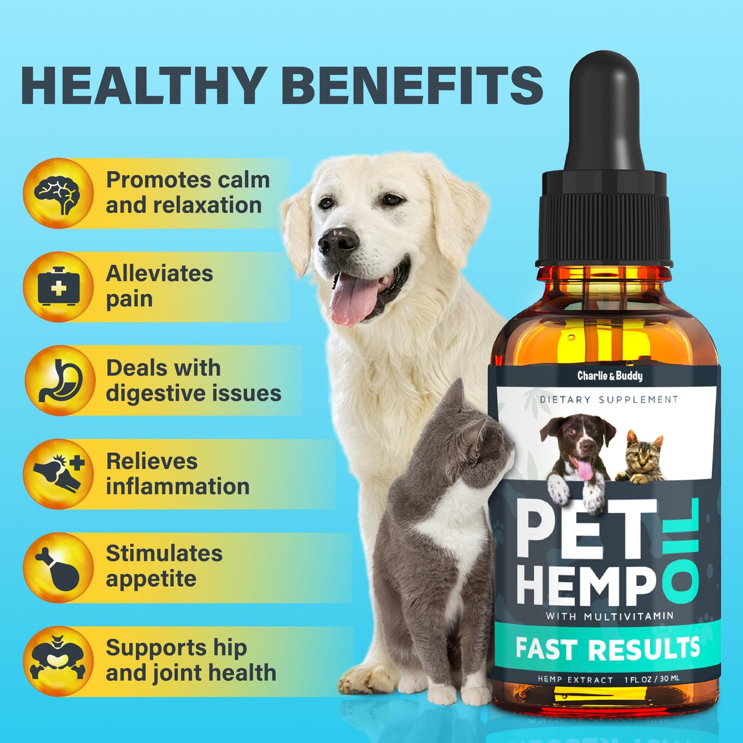 Charlie & Buddy Hemp Оil for Dogs Cats