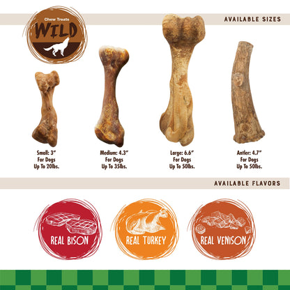 Nylabone Healthy Edibles WILD Sabor natural a bisonte de larga duración