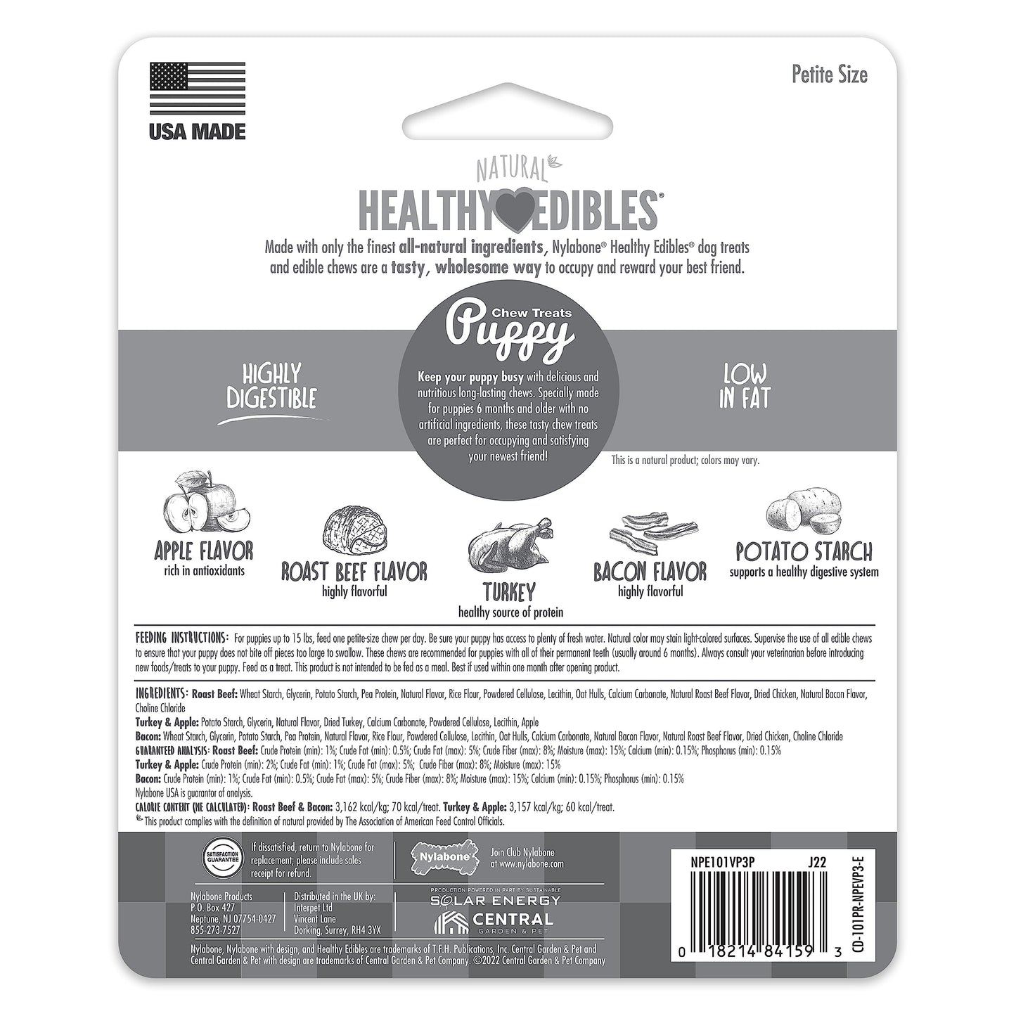 Masticables naturales para cachorros Nylabone Healthy Edibles