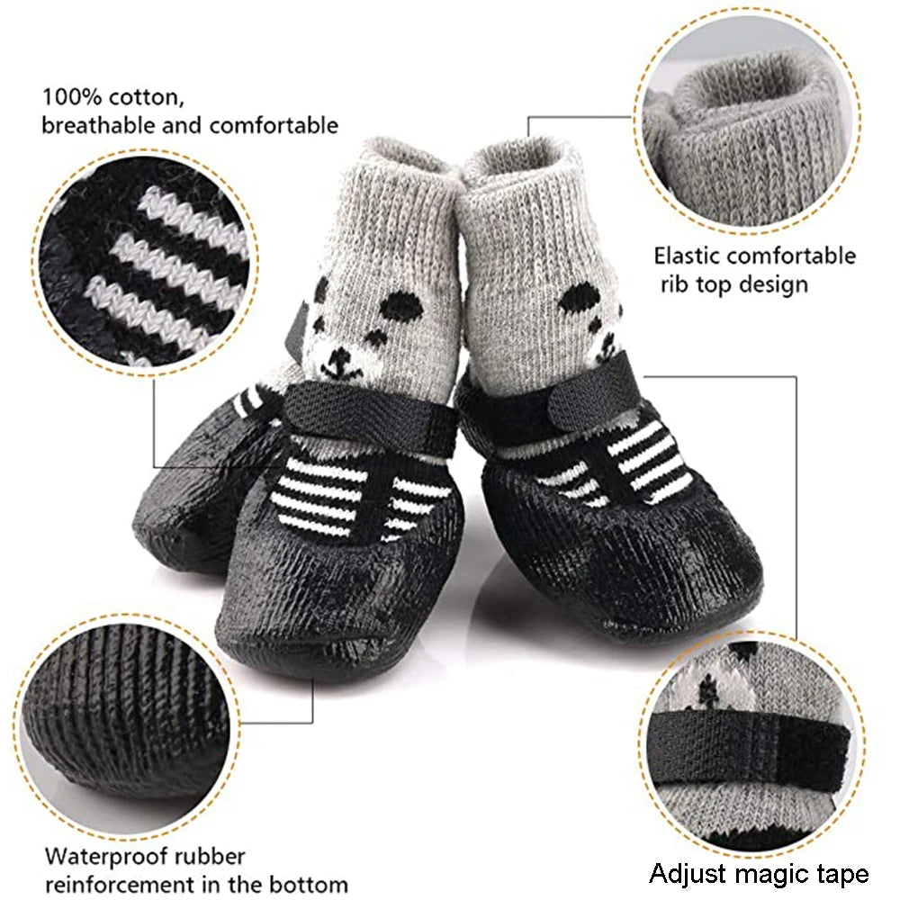 Winter Warm Dog Socks Anti-Slip Rain Snow Boots