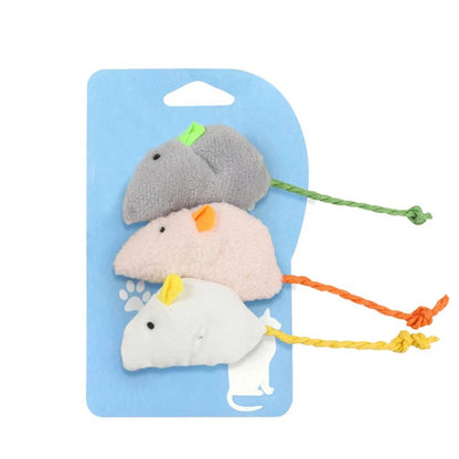 3Pc Cat Mice Toys Interactive Bite-Resistant