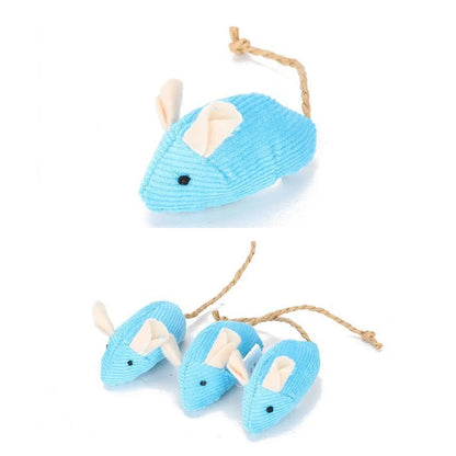 3Pc Cat Mice Toys Interactive Bite-Resistant