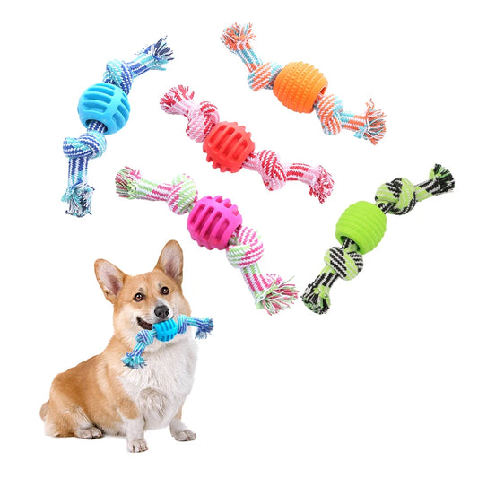 Pet dog Toy Cotton Rope Double Knot Ball Bite