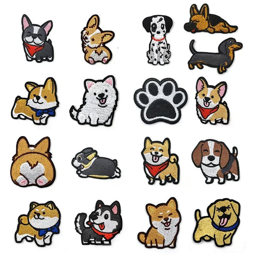 Cute Cartoon Iron On Patch Shiba Inu Corgi