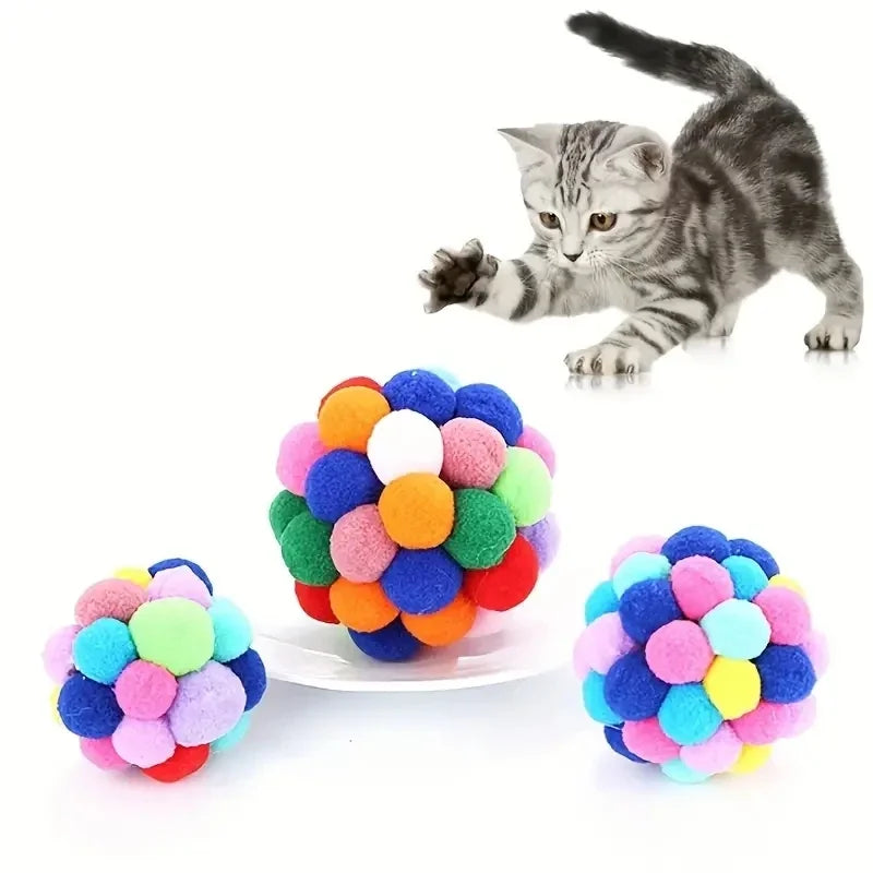 3PCS Cat Toys Cat Plush Ball Toy