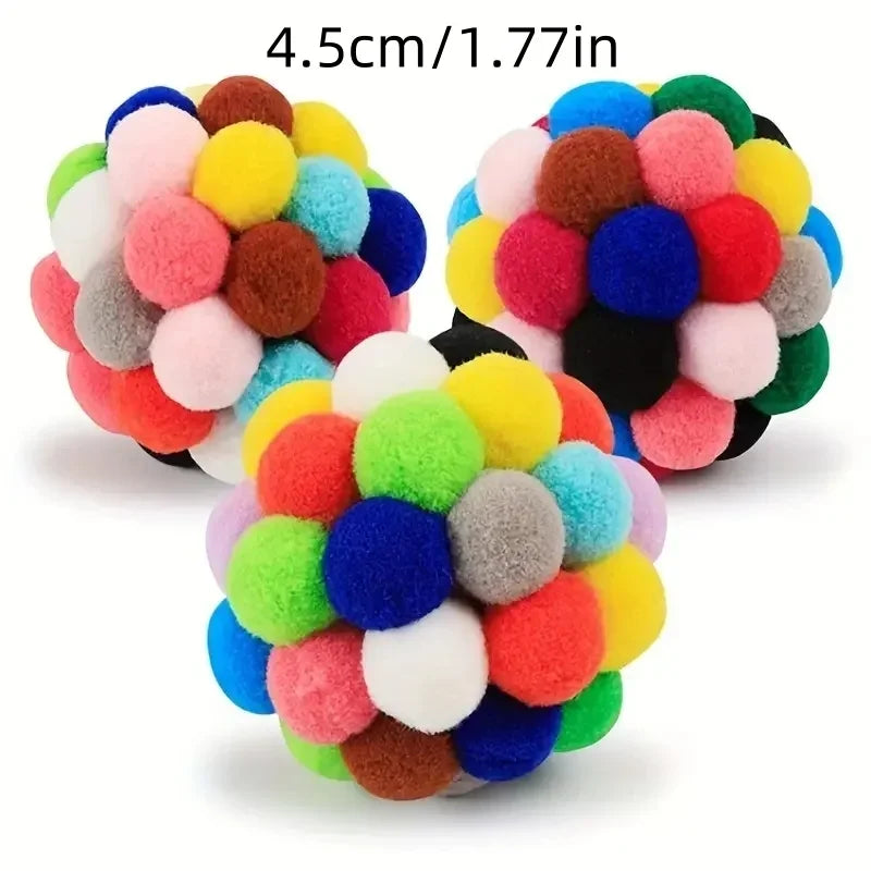 3PCS Cat Toys Cat Plush Ball Toy