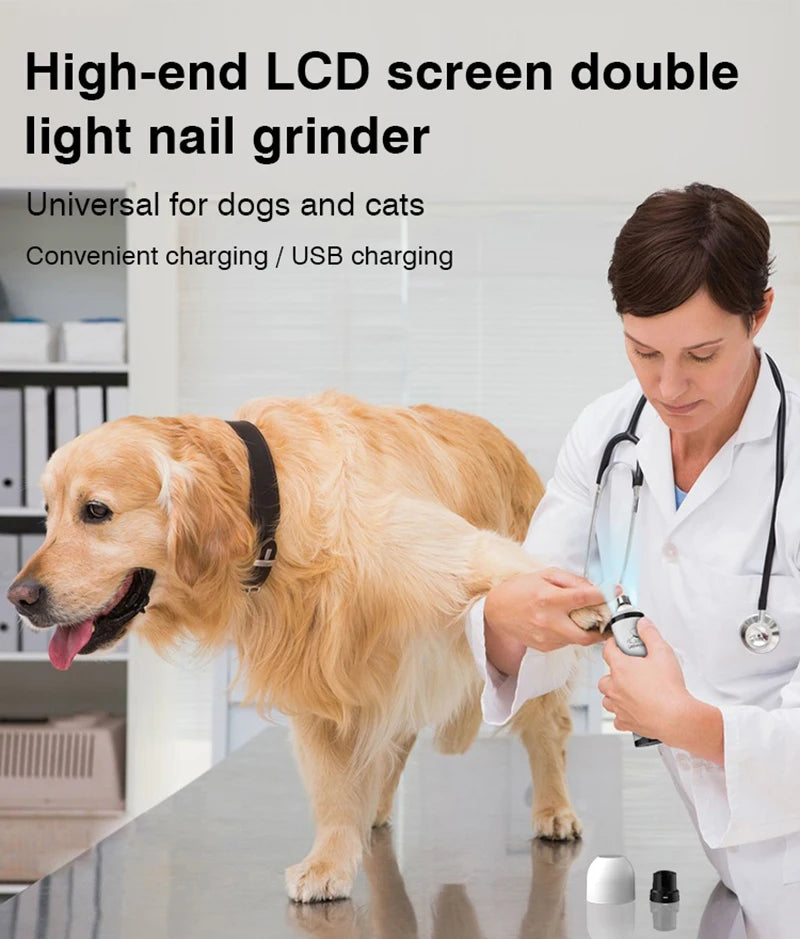 Pet Grinder LED Nail Clippers USB Rechargeable