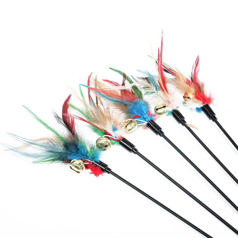 Pet Cat Toys Stick Feather Rod Mouse Toy Collection