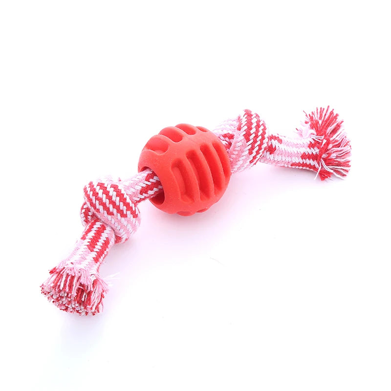 Pet dog Toy Cotton Rope Double Knot Ball Bite