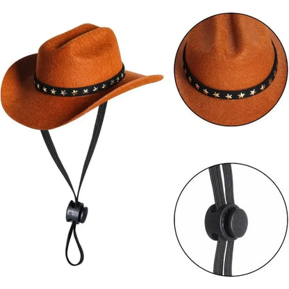 Pet Dog Star Cowboy Hat