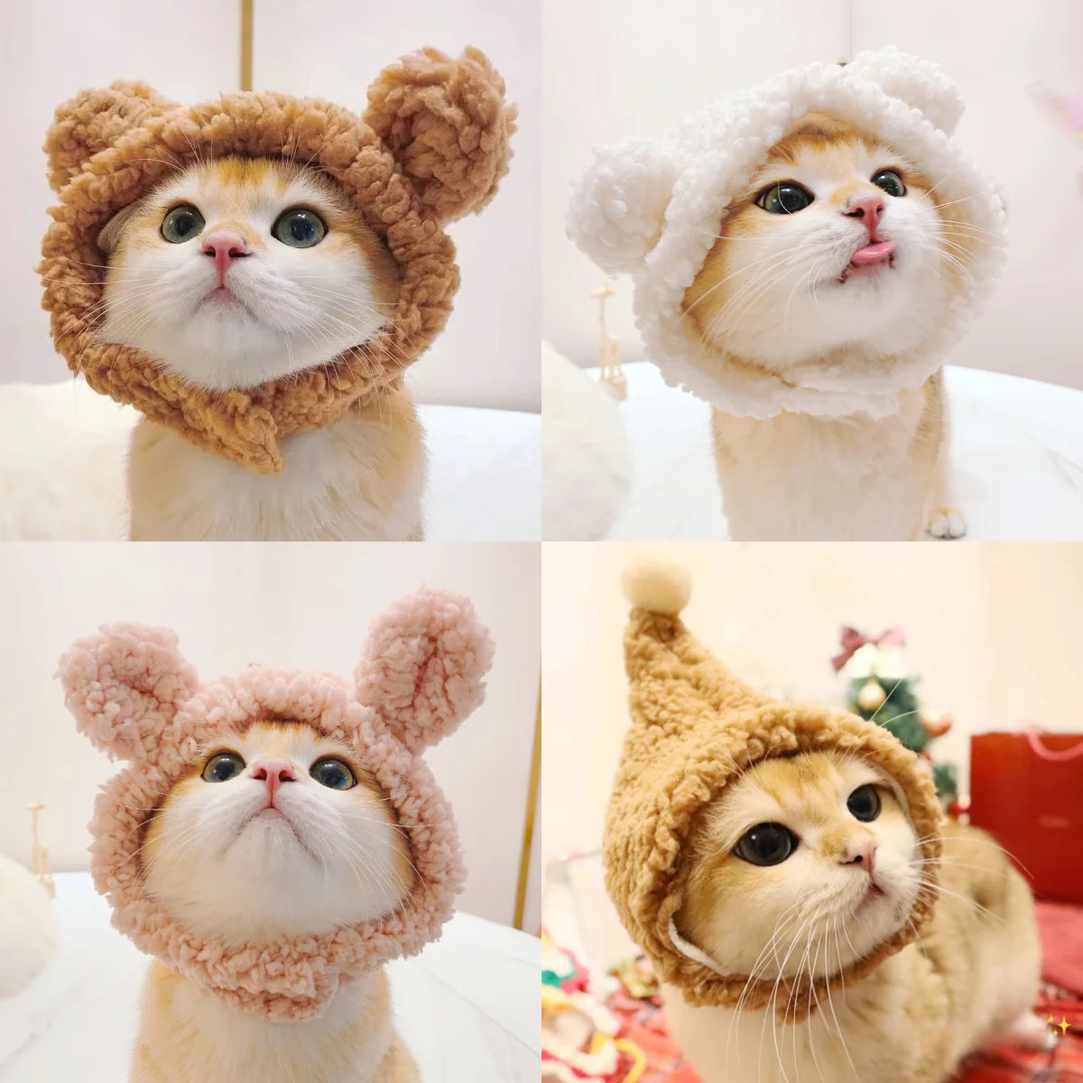 Funny Cat Cap Bear Plush Head Cover