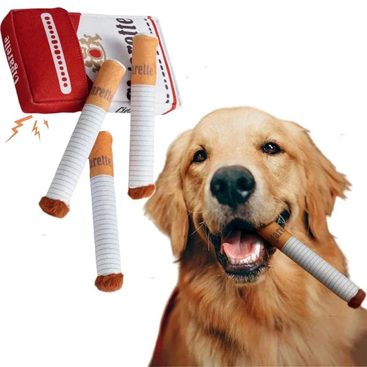 Cigarette Interactive Dog Toys Funny Plush