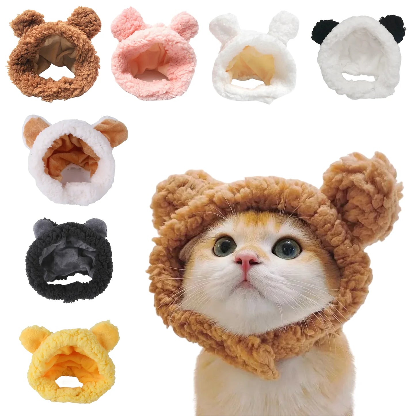 Funny Cat Cap Bear Plush Head Cover