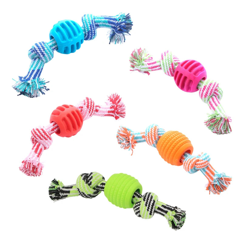 Pet dog Toy Cotton Rope Double Knot Ball Bite