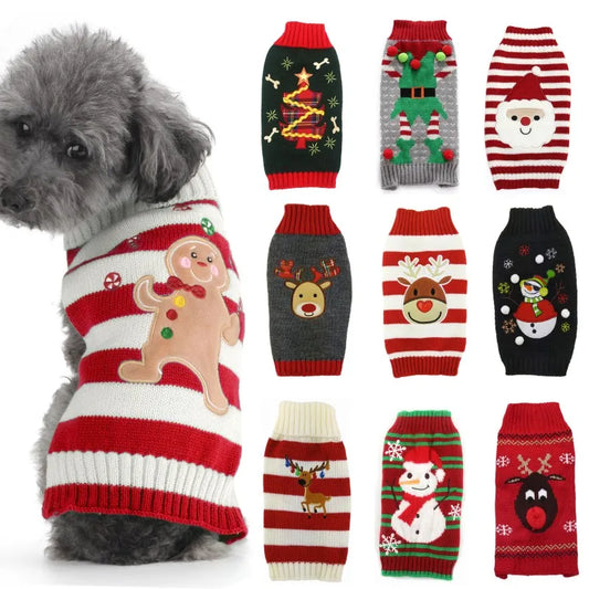 Dog Sweater Christmas Winter Clothes Xmas Outfit