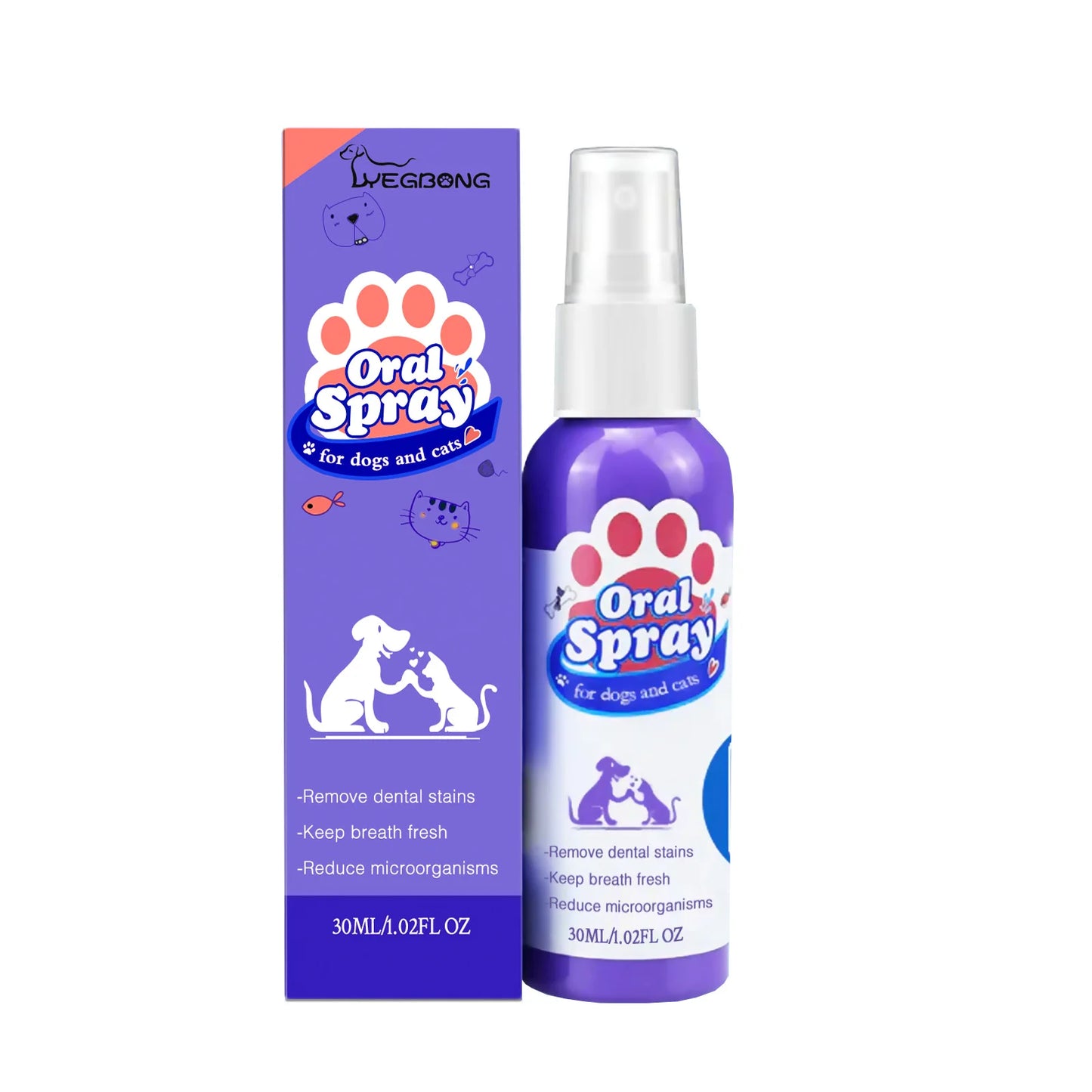 Pet Teeth Cleaning Spray Oral Care Remove Tooth Stains