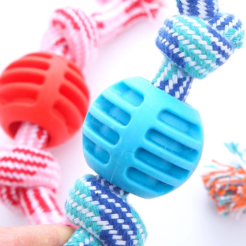 Pet dog Toy Cotton Rope Double Knot Ball Bite