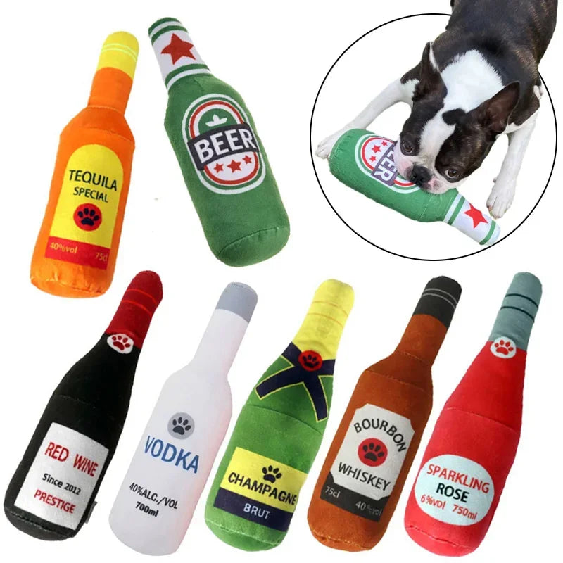 Juguetes interactivos para perros Botella de cerveza y vino