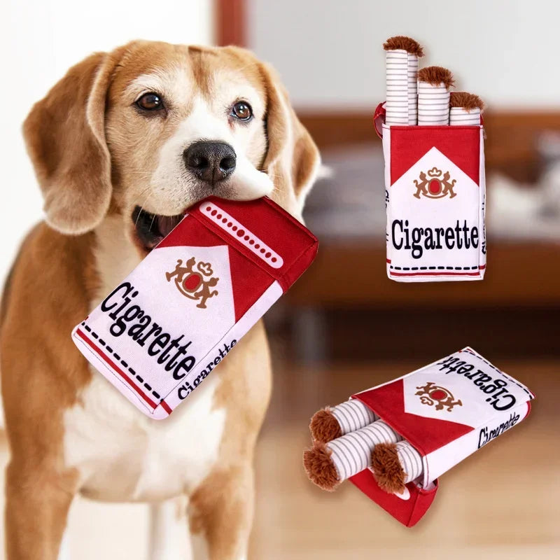 Cigarette Interactive Dog Toys Funny Plush