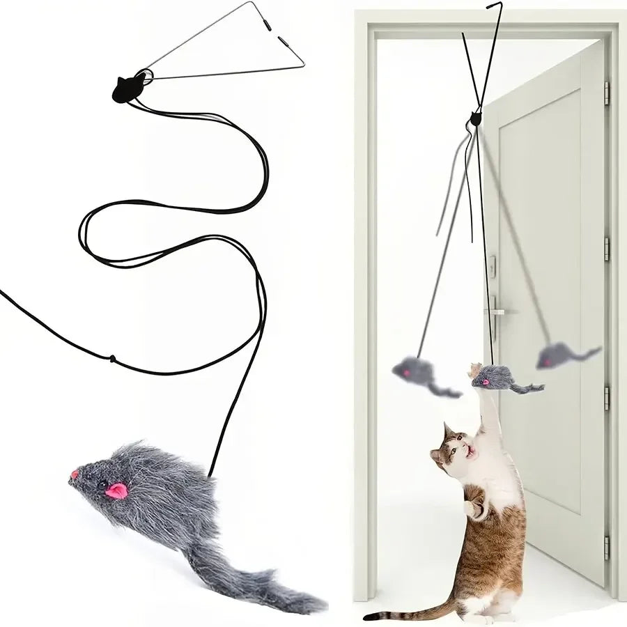 Simulation Mouse Cats Toy Funny Self Hanging Door