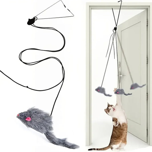 Simulation Mouse Cats Toy Funny Self Hanging Door