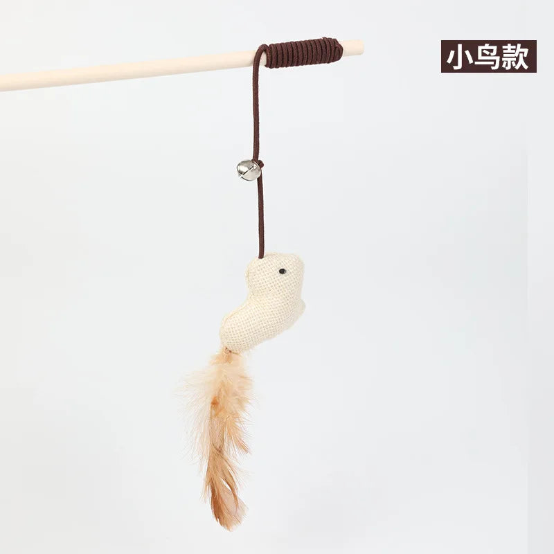 Pet Cat Toys Stick Feather Rod Mouse Toy Collection