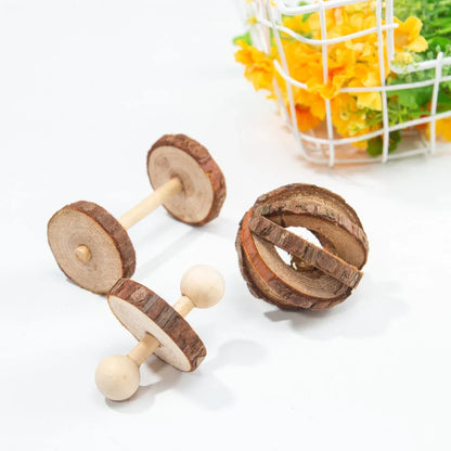 Cute Rabbit Roller Toys Natural Wooden