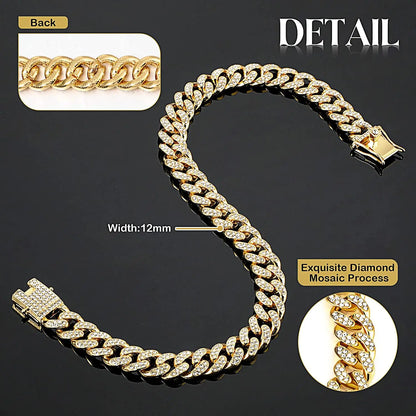 Luxury Gold Dog Chain Collar Cuban Chain Link