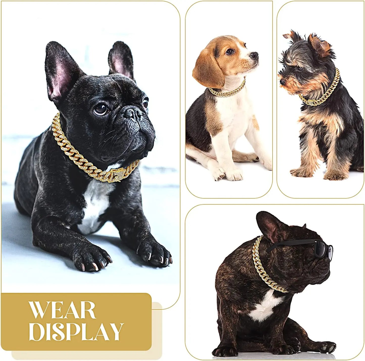 Luxury Gold Dog Chain Collar Cuban Chain Link