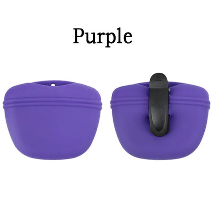 Silicone Dog Treat Bag Pet Portable Dog Training Waist Bag