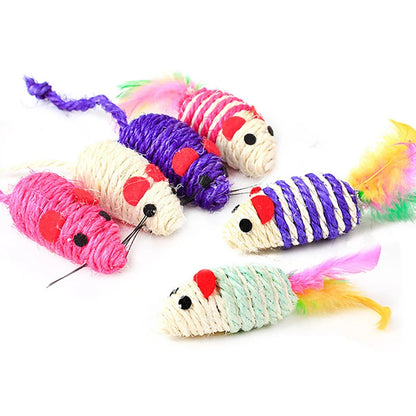 Cat Toy Stick Feather Wand With Bell Mouse Toys